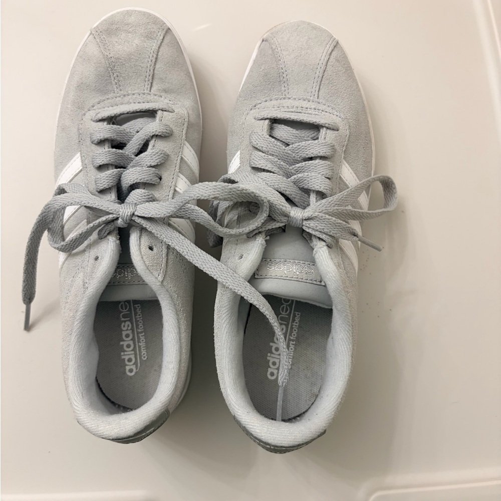 adidas womens Gray Suede Sneakers